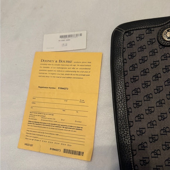 NWT Dooney & Bourke Mini Black and Gray Canvas Women's Clutch Bag Purse - Picture 4 of 10